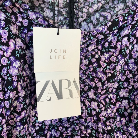 NWT ZARA Purple Cropped Off-the-shoulder top - Picture 2 of 7